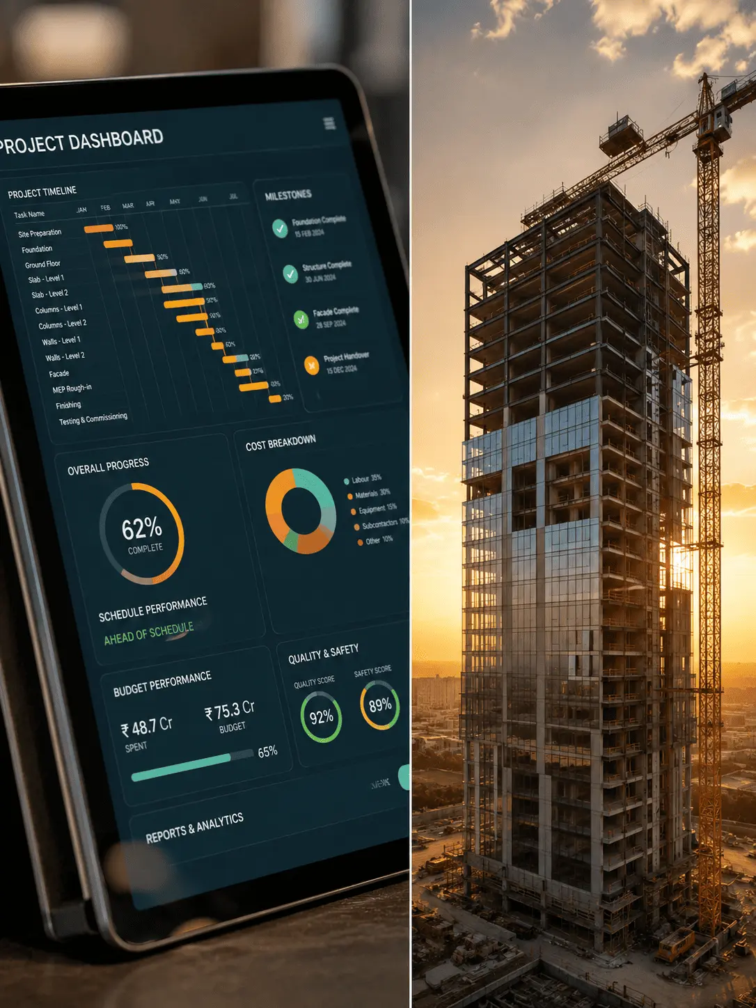 Construction Project Dashboard and High-Rise