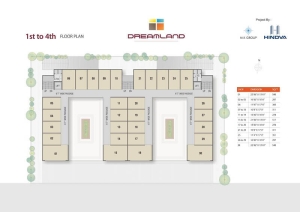 First to fourth floor plan layout for Dreamland project by Hindva Builders