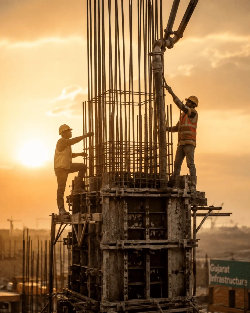 Gujarat Infrastructure Construction at Golden Hour