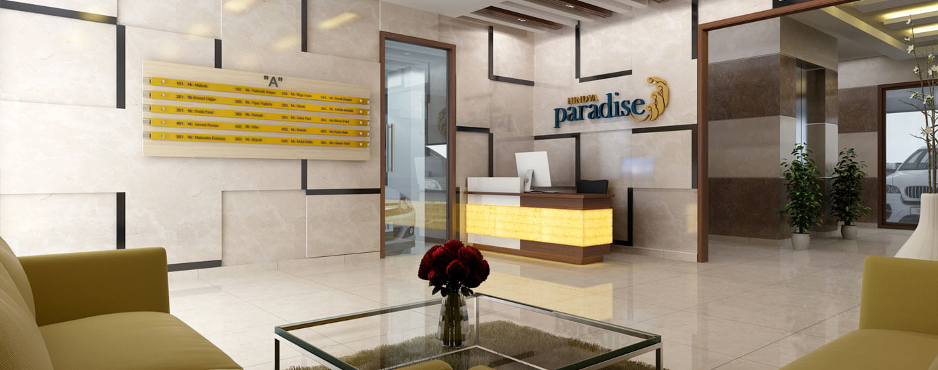 Architectural exterior structure of Hindva Paradise apartments