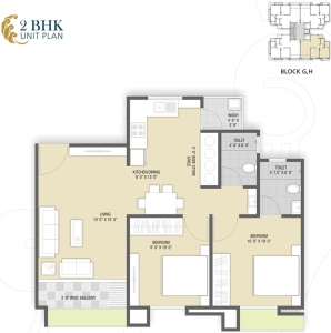 G to H Building unit plan layout for Hindva Paradise