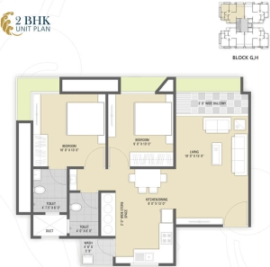 Detailed G to H Building unit layout plan for Hindva Paradise