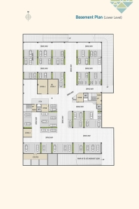 Lower basement level parking layout plan for Hindva Pavilion