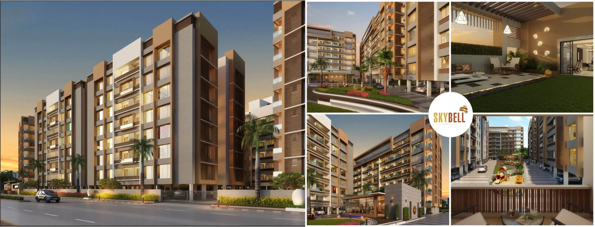 Hindva Skybell residential luxury apartment tower elevation