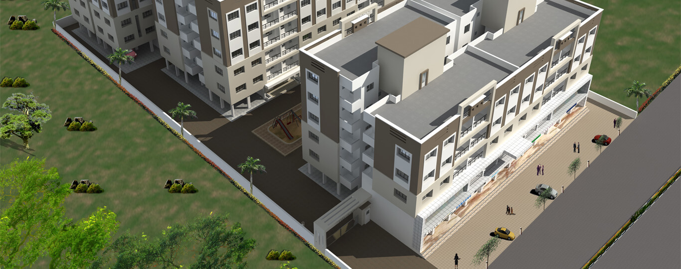 Shantiniketan 1 residential building perspective view in Surat