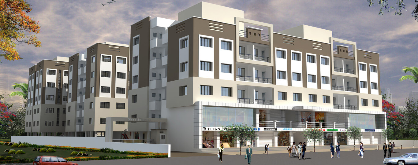 Exterior elevation view of Shantiniketan 1 residential project by Hindva Builders
