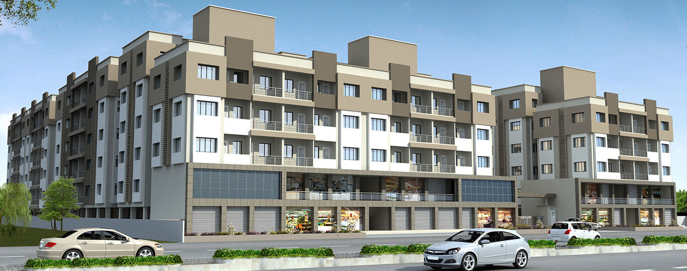 Exterior elevation view of Shantiniketan 3 residential project by Hindva Builders