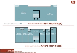 Layout plan for K Block commercial shops at Shantiniketan 3