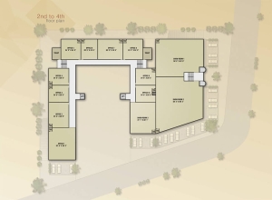 Second, third, and fourth floor layout plan for Shantiniketan Business Centre