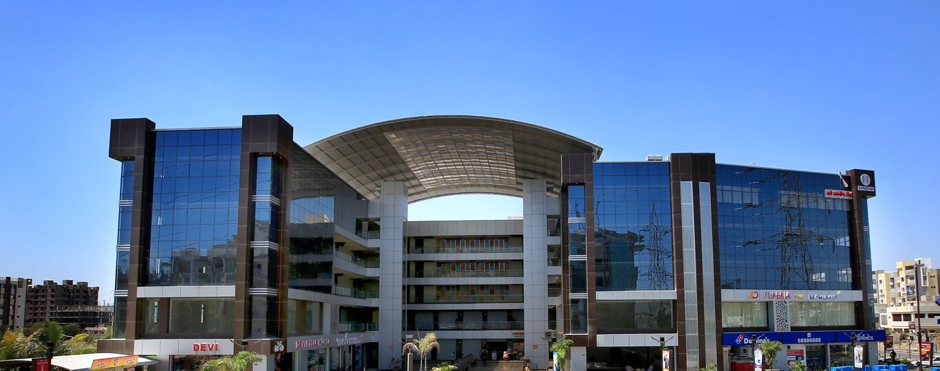 Exterior view of Shantiniketan Business Centre commercial building by Hindva Builders