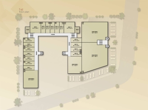 First floor layout plan for Shantiniketan Business Centre commercial spaces