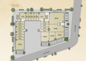 Ground floor layout plan for Shantiniketan Business Centre shops and offices