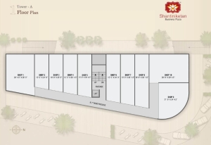 Tower A first floor layout plan for Shantiniketan Business Plaza