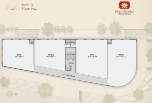 Tower A second to fourth floor plan layout for Shantiniketan Business Plaza