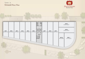 Tower A ground floor layout plan for Shantiniketan Business Plaza