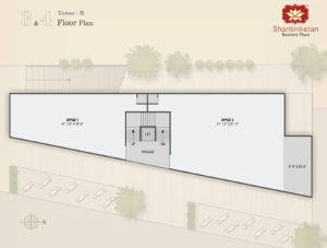 Tower B third and fourth floor plan layout for Shantiniketan Business Plaza