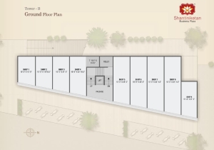 Tower B ground floor layout plan for Shantiniketan Business Plaza