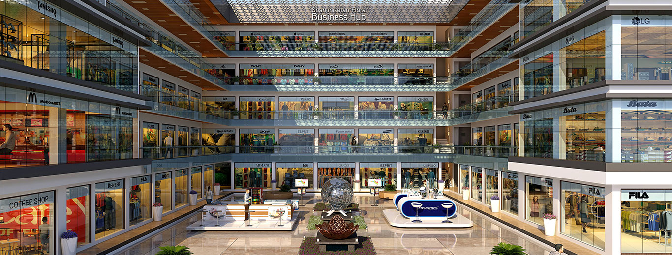 Architectural elevation of Shantiniketan Flora Business Hub