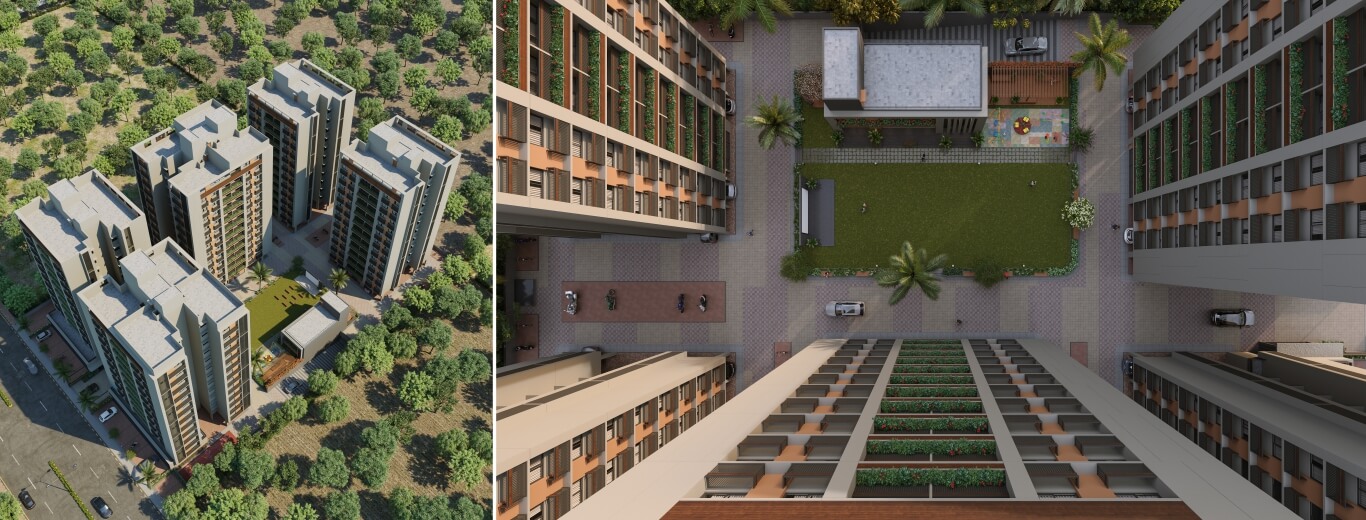 Skylife Luxury Apartments Architecture View in Hanspura Ahmedabad