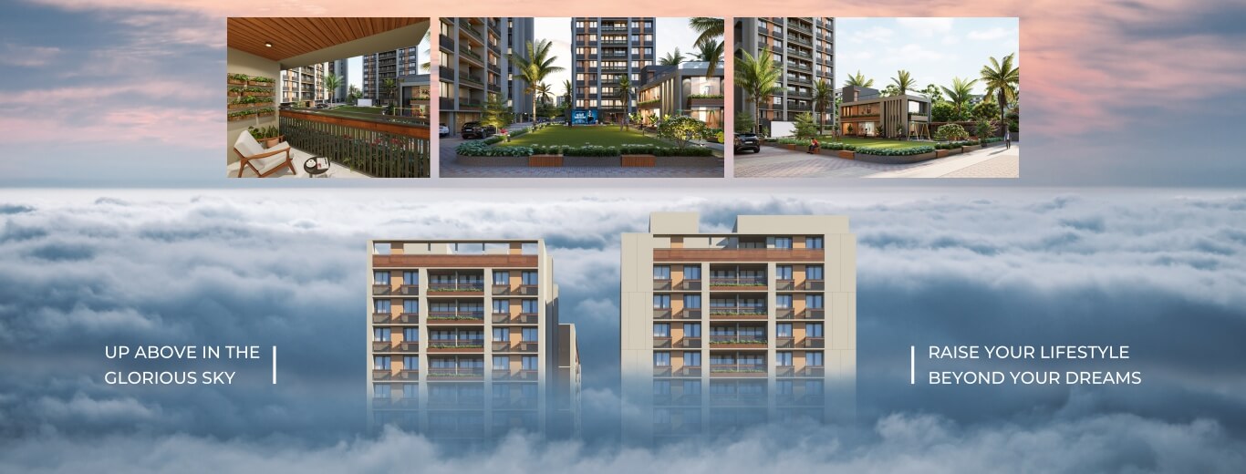 Skylife Residential Building Exterior Elevation in Hanspura Ahmedabad - Hindva Builders