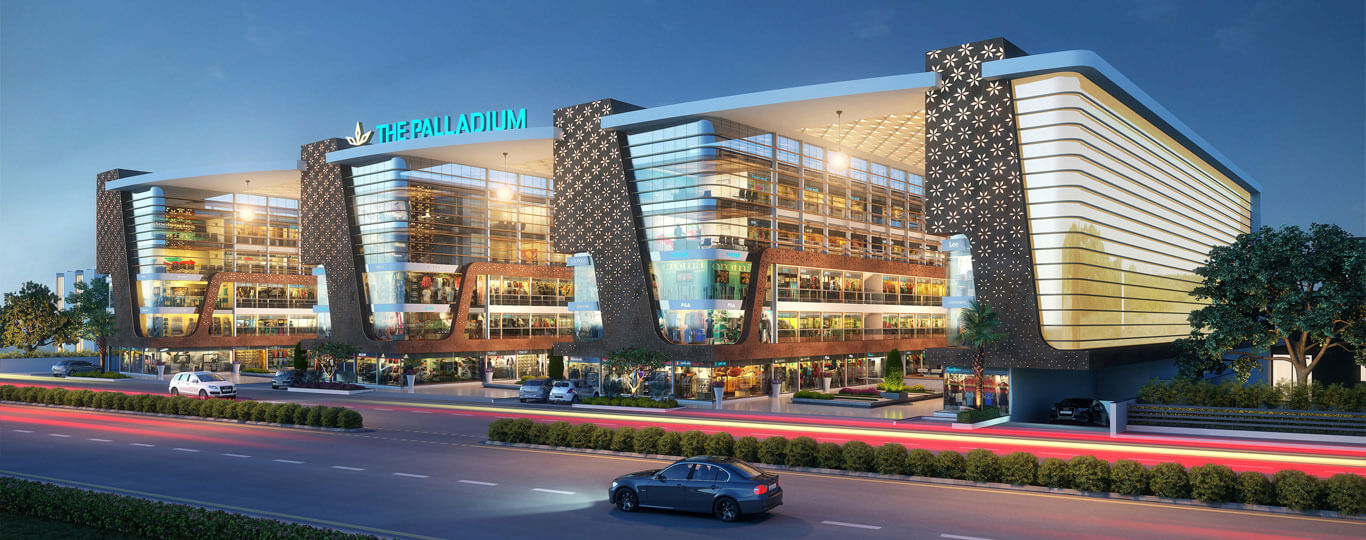 Side elevation perspective of The Palladium Mall structure