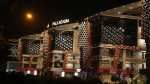 On-site progress view of The Palladium Mall commercial development