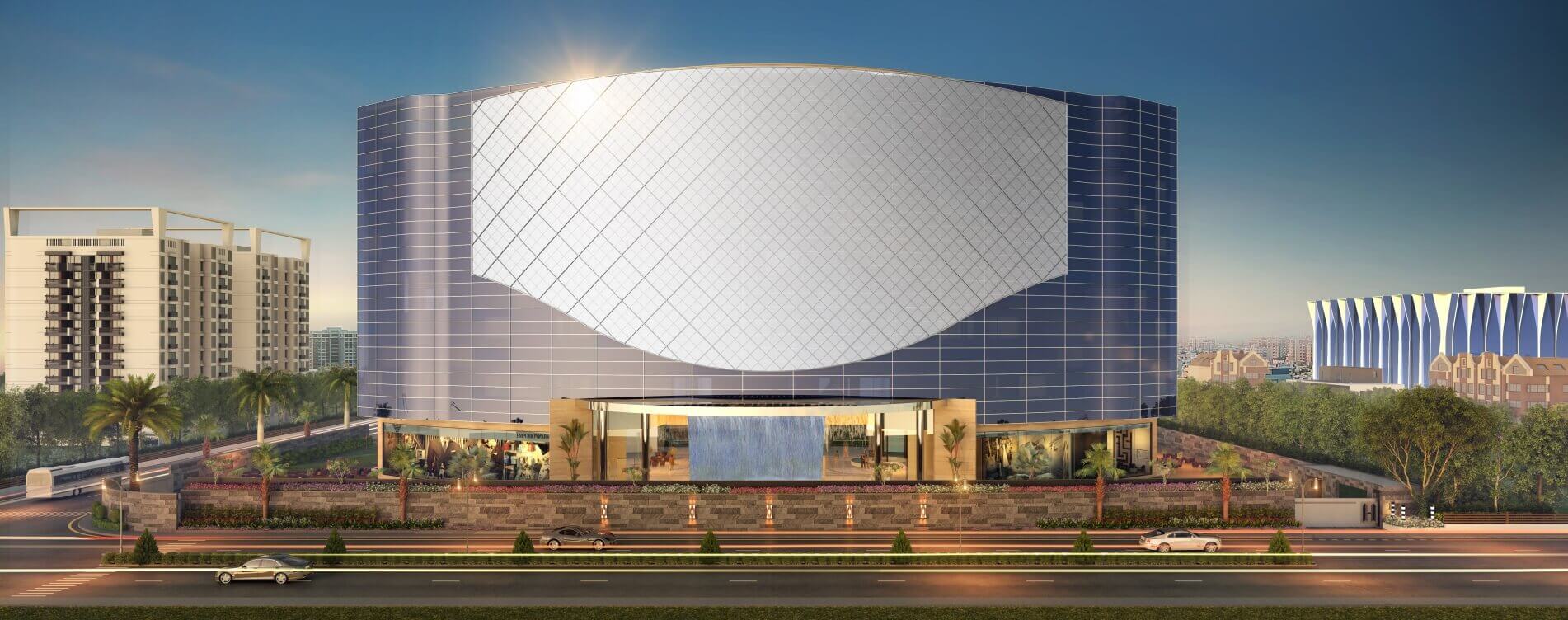The World luxury commercial project exterior view by Hindva Builders