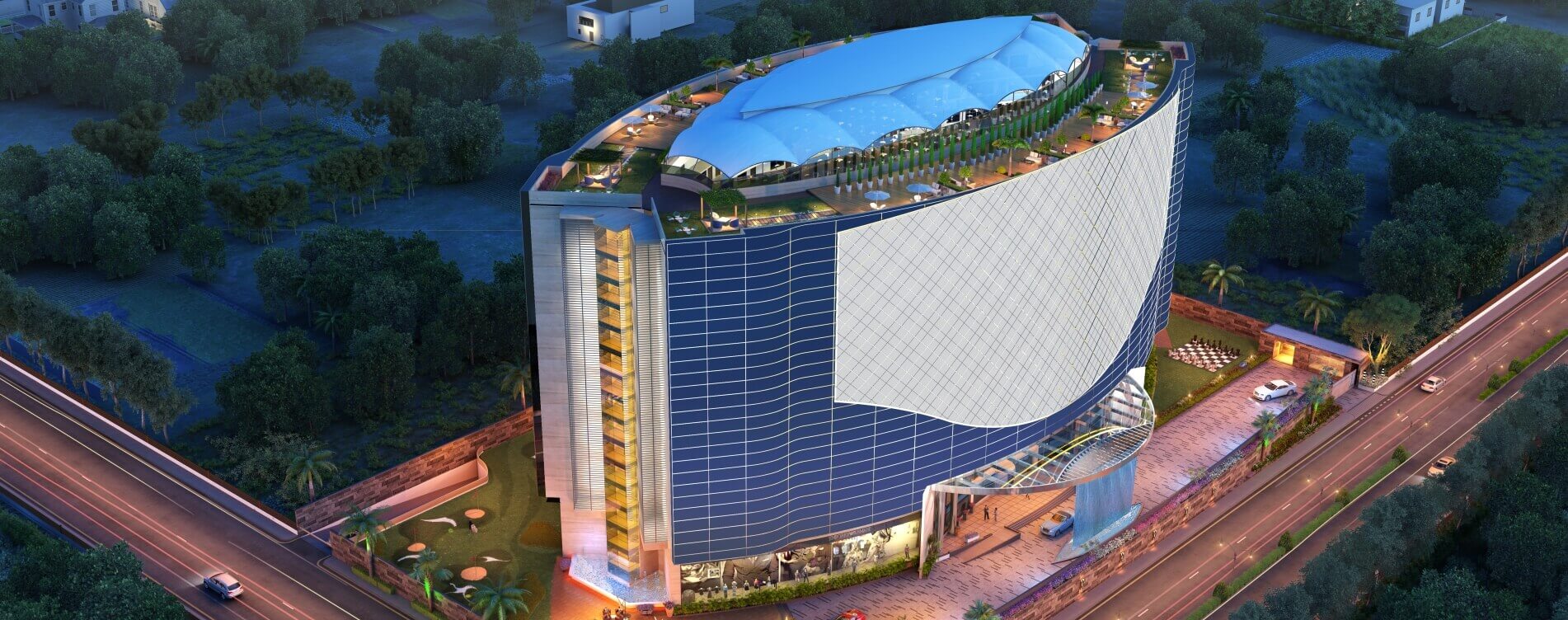 Aerial perspective of The World luxury property development